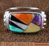 Genuine Sterling Silver And Multicolor Inlay Ring Size 6-3/4 HS47188